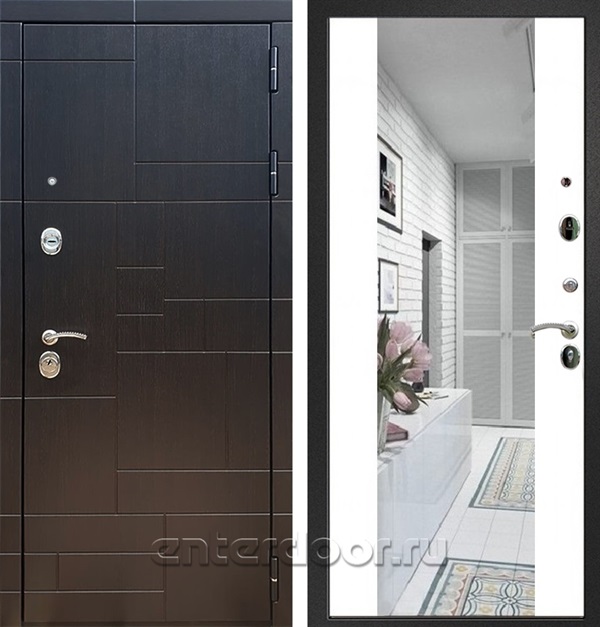 Входная дверь Армада Аккорд зеркало СБ-16 (Венге / Белый матовый) - фото 57502