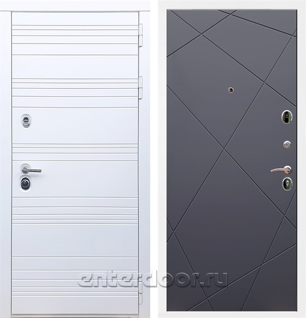 Входная дверь Армада Италия ФЛ-291 (Белый матовый / Графит софт) - фото 58284