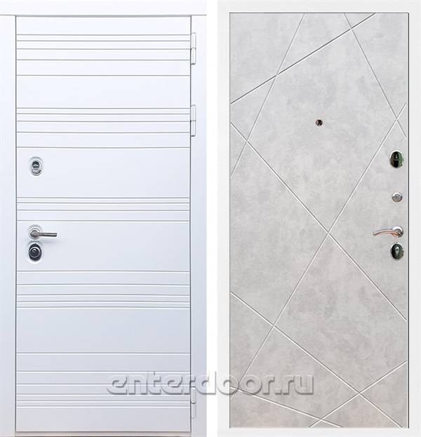 Входная дверь Армада Италия ФЛ-291 (Белый матовый / Бетон светлый) - фото 58301