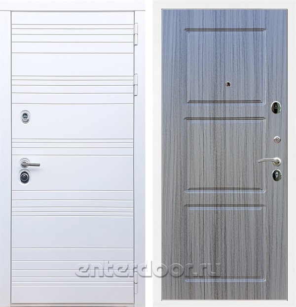 Входная дверь Армада Италия ФЛ-3 (Белый матовый / Сандал серый) - фото 58345