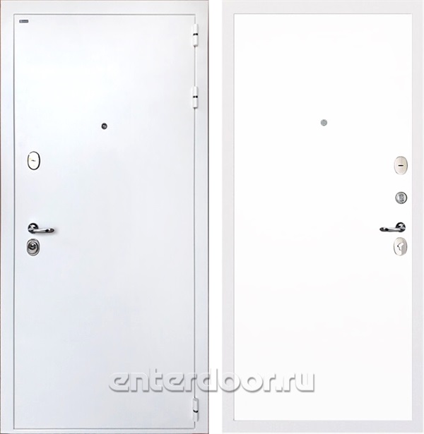 Входная стальная дверь Интекрон Колизей White Гладкая (Белая шагрень / Силк Сноу белая)