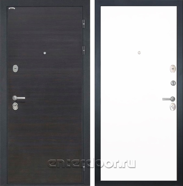 Входная стальная дверь Интекрон Сицилия 3К Гладкая (ЭкоВенге / Силк Сноу белый)