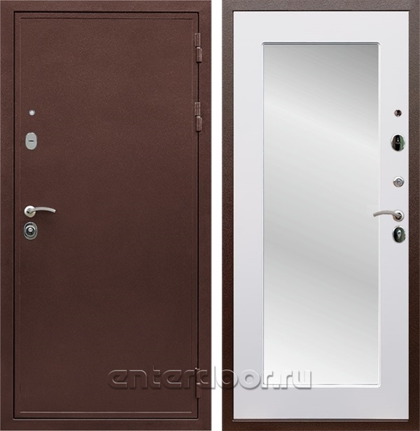 Входная дверь Армада Престиж сталь 3 мм зеркало Пастораль (Медный антик / Белый матовый) - фото 59773