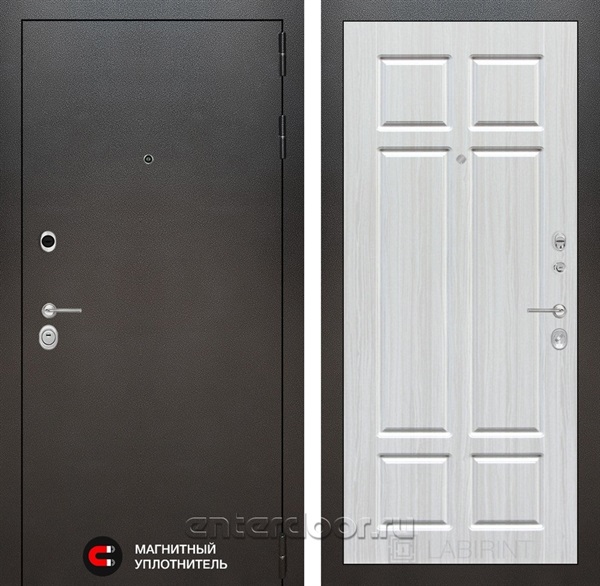 Входная металлическая дверь Лабиринт Сильвер 8 (Антик темное серебро / Кристалл Вуд)