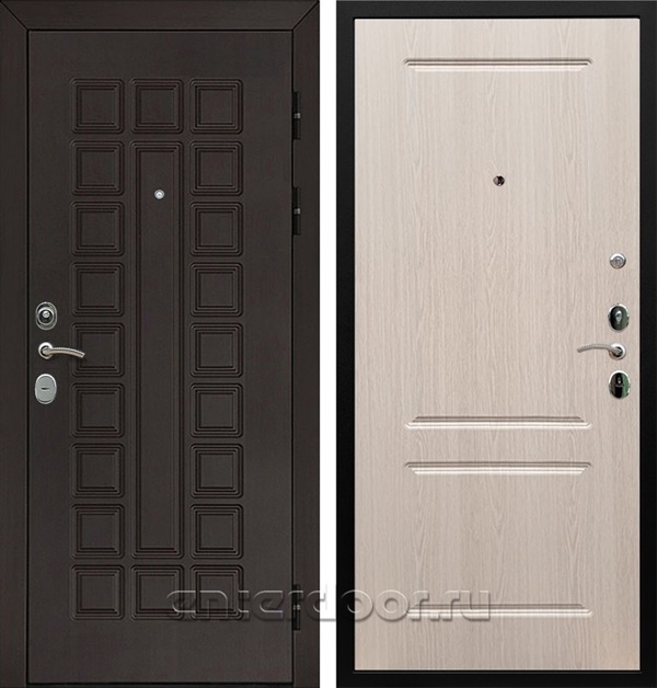 Входная металлическая дверь Армада Сенатор с замком Cisa ФЛ-117 (Венге / Дуб беленый)