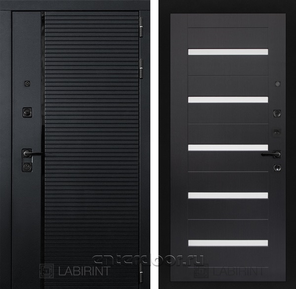 Входная металлическая дверь Лабиринт Piano 01 (Чёрный кварц / Венге)