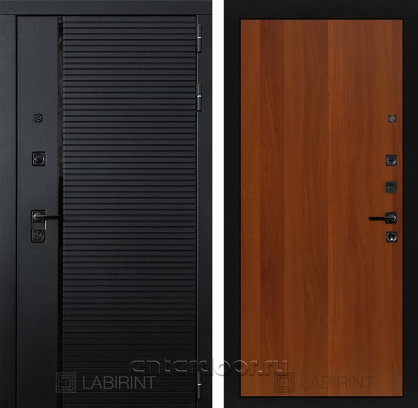 Входная металлическая дверь Лабиринт Piano 05 (Чёрный кварц / Итальянский орех)