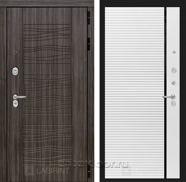 Входная металлическая дверь Лабиринт Сканди 22 (Дарк Грей / Белый софт)