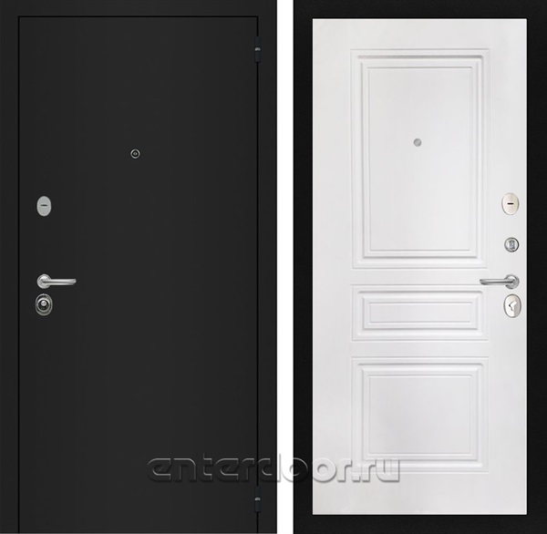 Входная металлическая дверь Интекрон Гектор ФЛ-243 (Черный шелк / Белый матовый)
