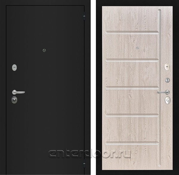 Входная металлическая дверь Интекрон Гектор ФЛ-102 (Черный шелк / Сосна белая)