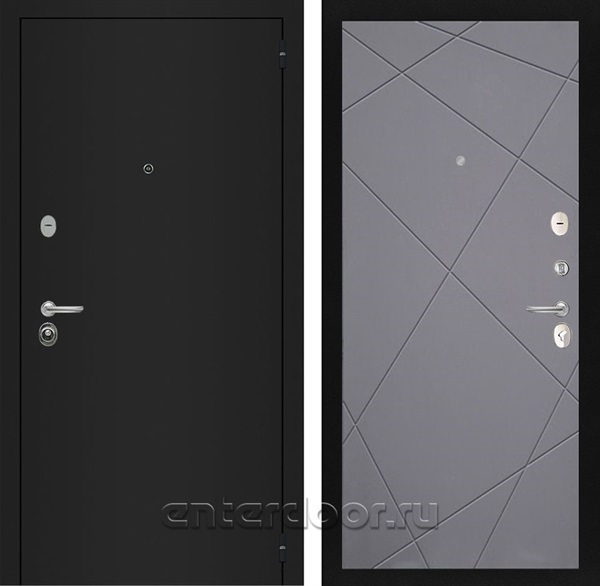 Входная металлическая дверь Интекрон Гектор Лучи-М (Черный шелк / Софт Графит)