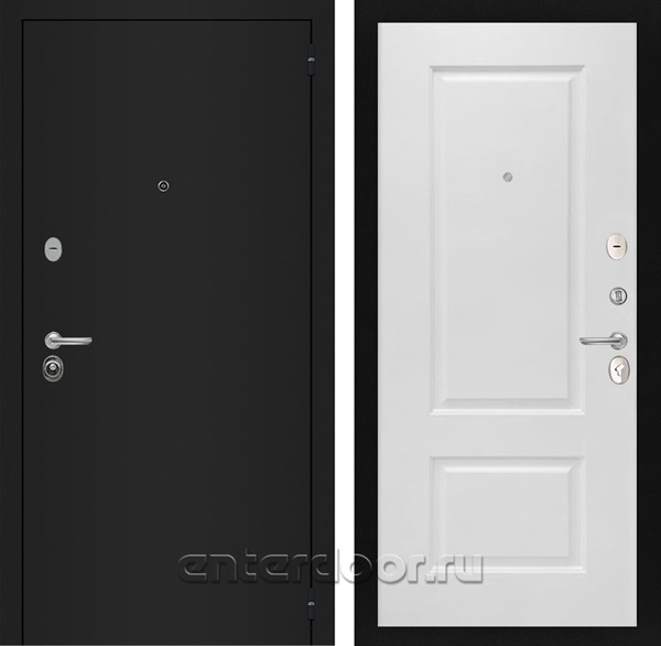 Входная металлическая дверь Интекрон Гектор Альба (Черный шелк / Роял вуд белый)