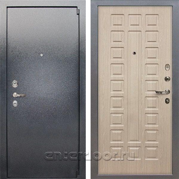 Входная стальная дверь Лекс 3 Барк (Серый букле / Дуб беленый) панель №20