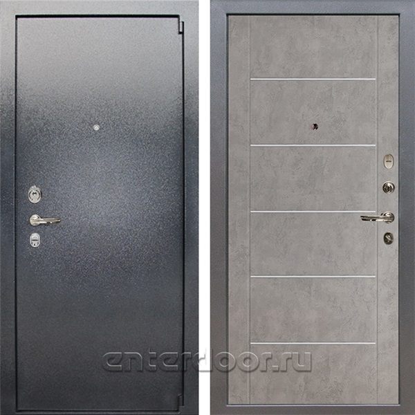 Входная стальная дверь Лекс 3 Барк (Серый букле / Бетон светлый) панель №80