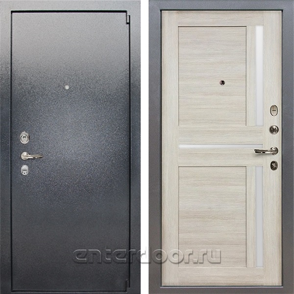 Входная стальная дверь Лекс 3 Барк Баджио (Серый букле / Ясень кремовый) панель №49