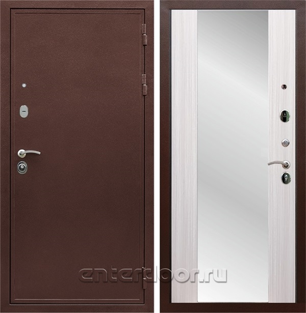 Входная дверь Армада Престиж сталь 3 мм зеркало СБ-16 (Медный антик / Сандал белый) - фото 62083