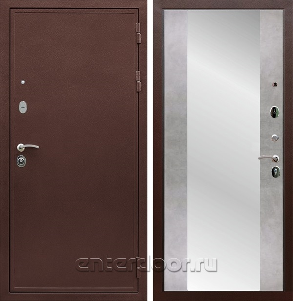 Входная дверь Армада Престиж с зеркалом СБ-16 (Медный антик / Бетон светлый) - фото 62254