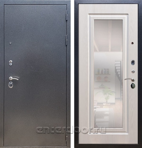 Входная дверь Армада Оптима с зеркалом ФЛЗ-120 (Антик серебро / Лиственница беж) - фото 62716