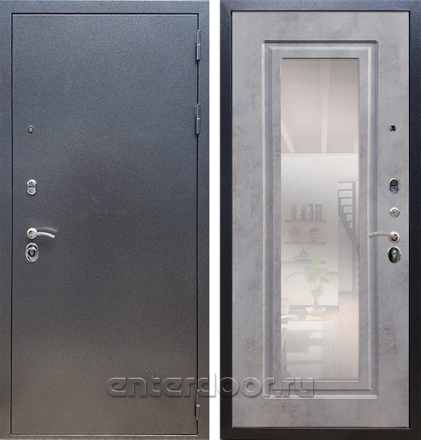 Входная дверь Армада Оптима с зеркалом ФЛЗ-120 (Антик серебро / Бетон темный) - фото 62730