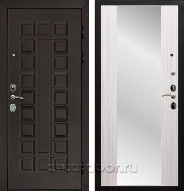 Входная металлическая дверь Армада Сенатор Cisa с зеркалом СБ-16 (Венге / Сандал белый)