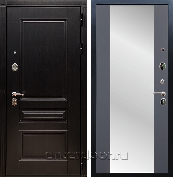 Входная дверь Армада Люксор с зеркалом СБ-16 (Венге / Графит софт) - фото 63473