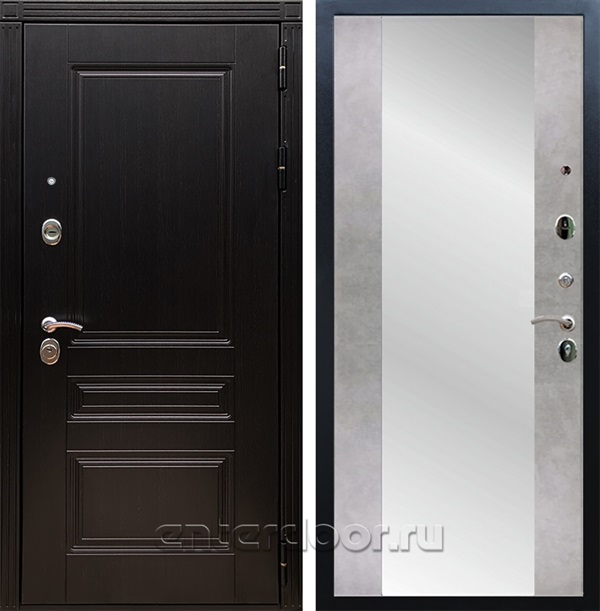 Входная дверь Армада Люксор с зеркалом СБ-16 (Венге / Бетон светлый) - фото 63478