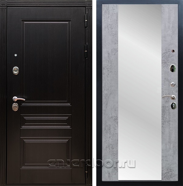 Входная дверь Армада Люксор с зеркалом СБ-16 (Венге / Бетон темный) - фото 63486