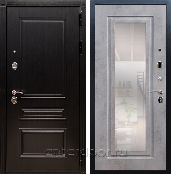 Входная дверь Армада Люксор с зеркалом (Венге / Бетон темный) - фото 63534