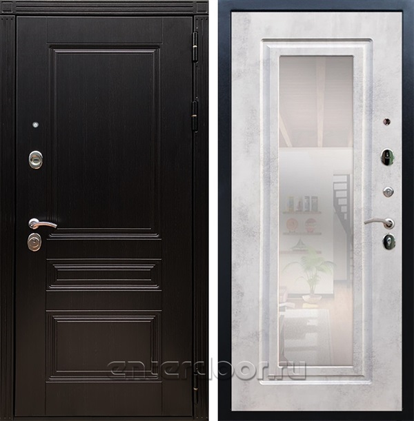 Входная дверь Армада Люксор с зеркалом (Венге / Бетон светлый) - фото 63542