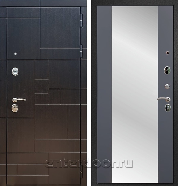 Входная дверь Армада Аккорд зеркало СБ-16 (Венге / Графит софт) - фото 63638