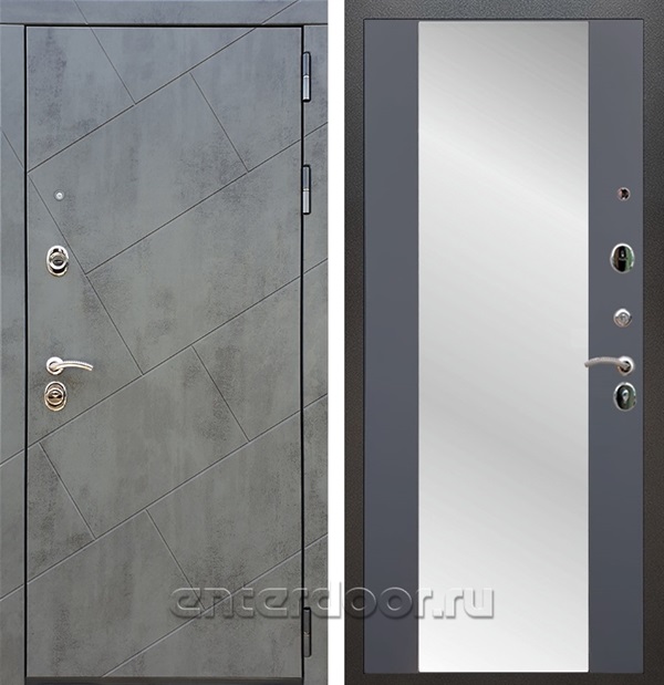 Входная дверь Армада Нова с зеркалом СБ-16 (Бетон тёмный / Графит софт) - фото 63731