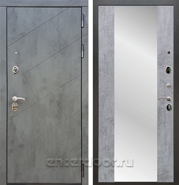 Входная дверь Армада Нова с зеркалом СБ-16 (Бетон тёмный / Бетон темный) - фото 63744