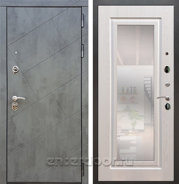 Входная дверь Армада Нова с зеркалом ФЛЗ-120 (Бетон тёмный / Лиственница беж) - фото 63781