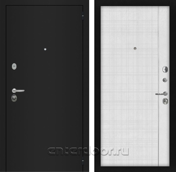 Входная металлическая дверь Интекрон Гектор В-07 (Черный шелк / Лофт белый)