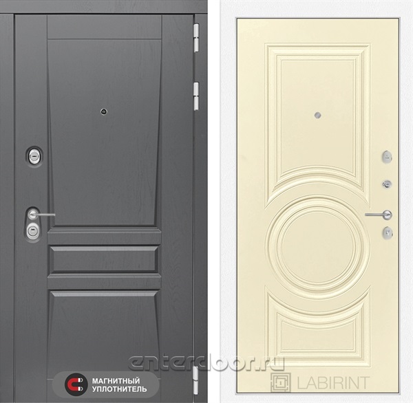 Входная металлическая дверь Лабиринт Платинум 23 (Альберо Грей / Шампань софт)