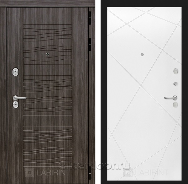 Входная металлическая дверь Лабиринт Сканди 24 (Дарк Грей / Белый софт)