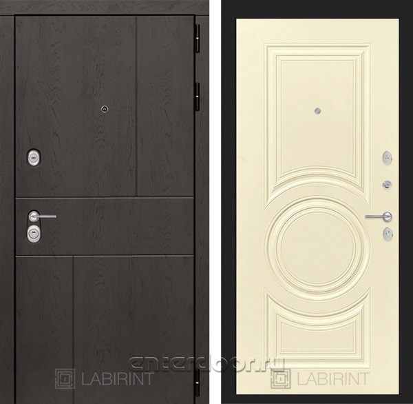 Входная металлическая дверь Лабиринт Урбан 23 (Дуб горький шоколад / Шампань софт)