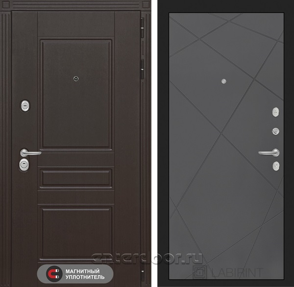 Входная металлическая дверь Лабиринт Мегаполис 24 (Венге / Графит софт)