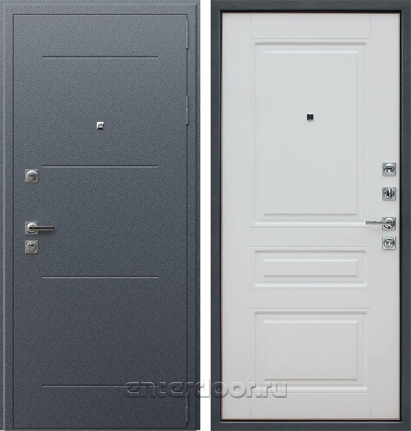 Входная металлическая дверь АСД Техно XN 91 U (Букле Графит / Белый матовый)