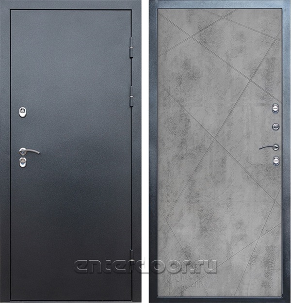 Входная дверь с терморазрывом Снегирь 3К Лучи (Серебро / Бетон светлый)
