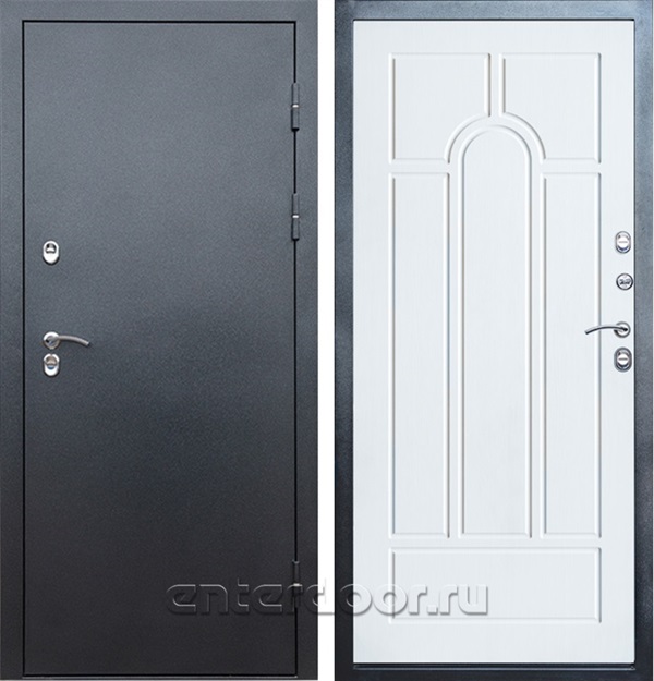 Входная дверь с терморазрывом Снегирь 3К Арка (Серебро / Лиственница)