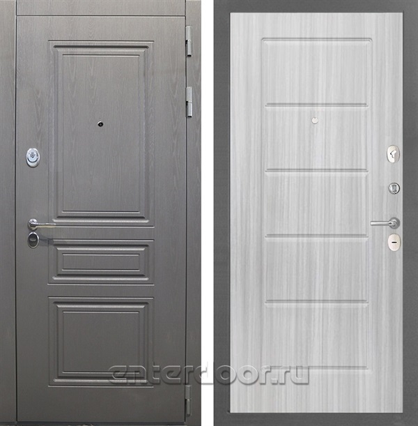 Входная стальная дверь Интекрон Брайтон ФЛ-39 (Дуб вуд графит / Сандал белый)