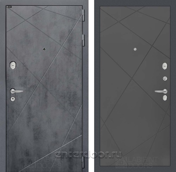 Входная металлическая дверь Лабиринт Лофт 24 (Бетон темный / Графит софт)
