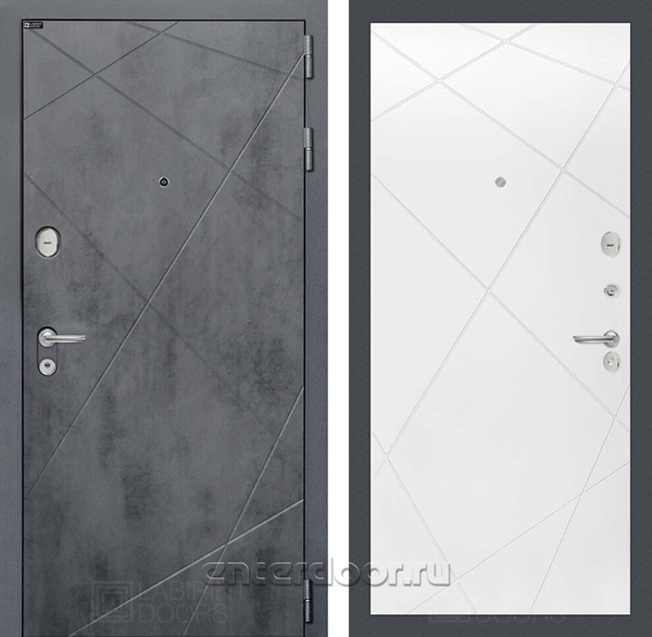Входная металлическая дверь Лабиринт Лофт 24 (Бетон темный / Белый софт)