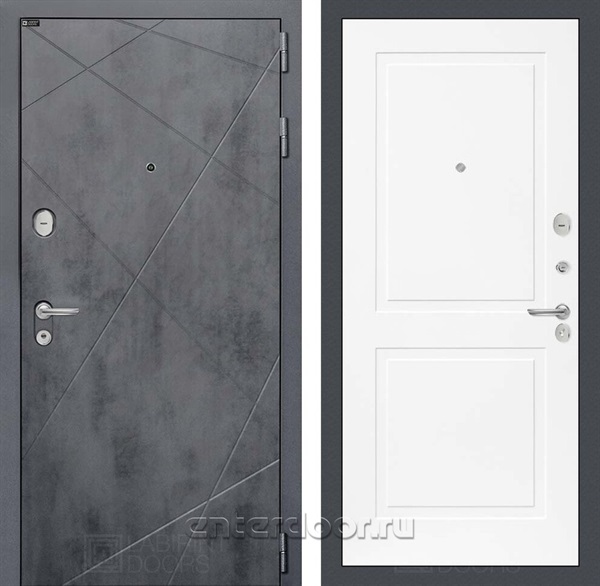 Входная металлическая дверь Лабиринт Лофт 11 (Бетон темный / Белый софт)