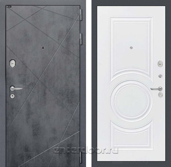 Входная металлическая дверь Лабиринт Лофт 23 (Бетон темный / Белый софт)