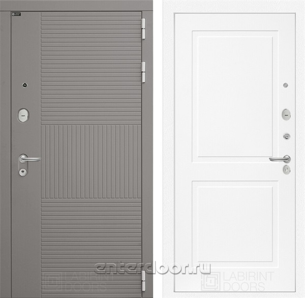 Входная металлическая дверь Лабиринт Formo 11 (Шато Латте / Белый софт)