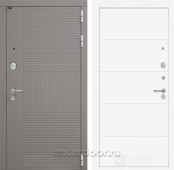 Входная металлическая дверь Лабиринт Formo 13 (Шато Латте / Белый софт)