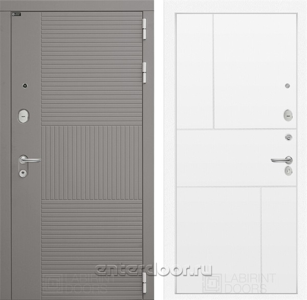 Входная металлическая дверь Лабиринт Formo 21 (Шато Латте / Белый софт)