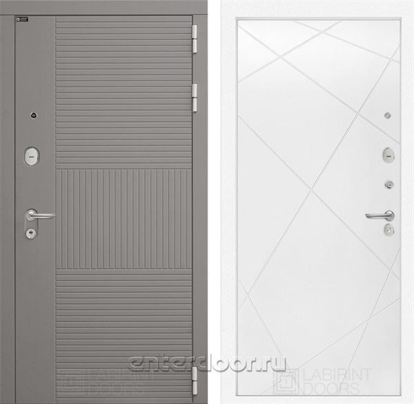 Входная металлическая дверь Лабиринт Formo 24 (Шато Латте / Белый софт)